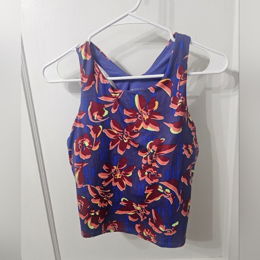 Athletic Crop Sports Tank W/ Removable Pads, Size 1x, Like New